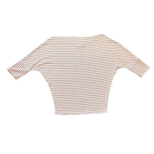 NWOT‎ Daytrip Women's Rose and Cream Striped Dolman Sleeve Knit Top Size Medium